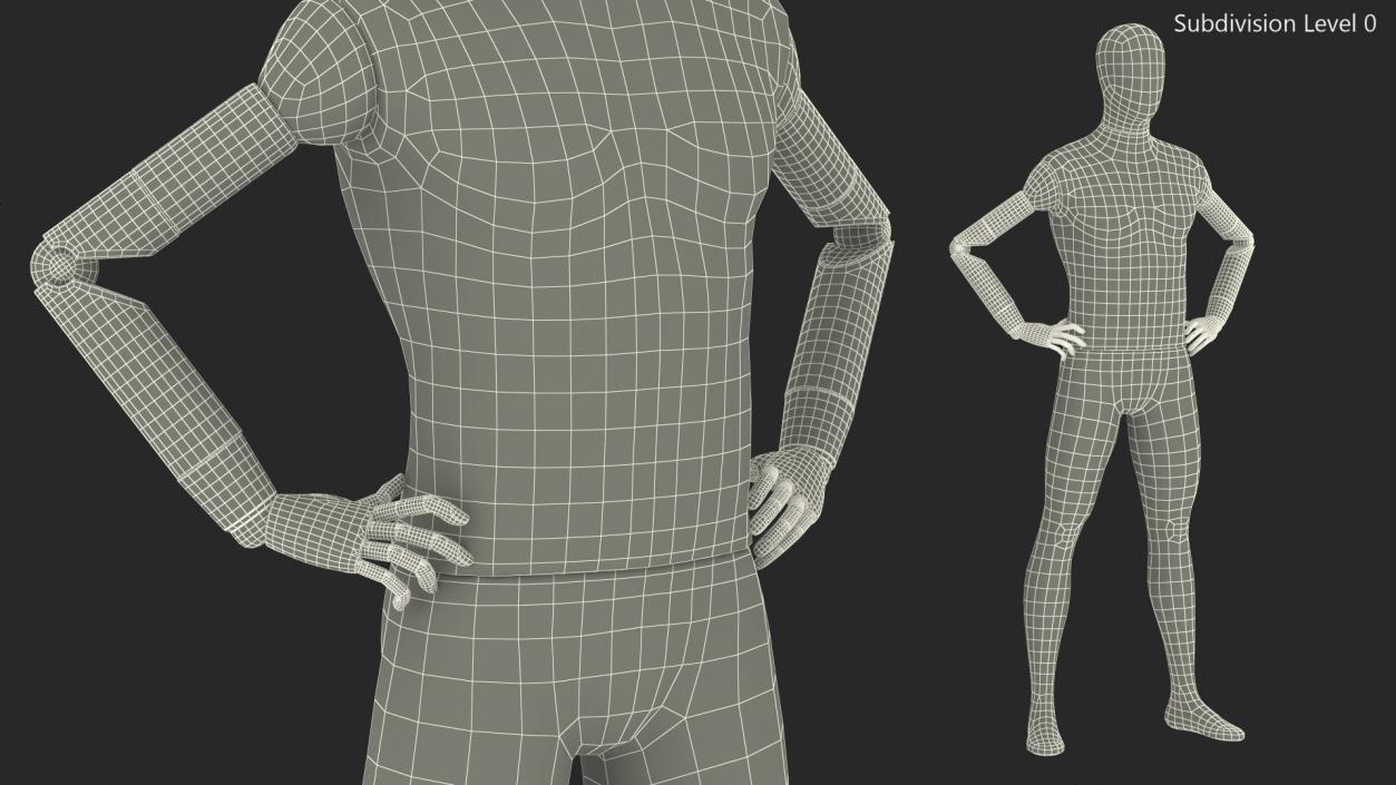 3D model Flexible Manikin Hands On Hips