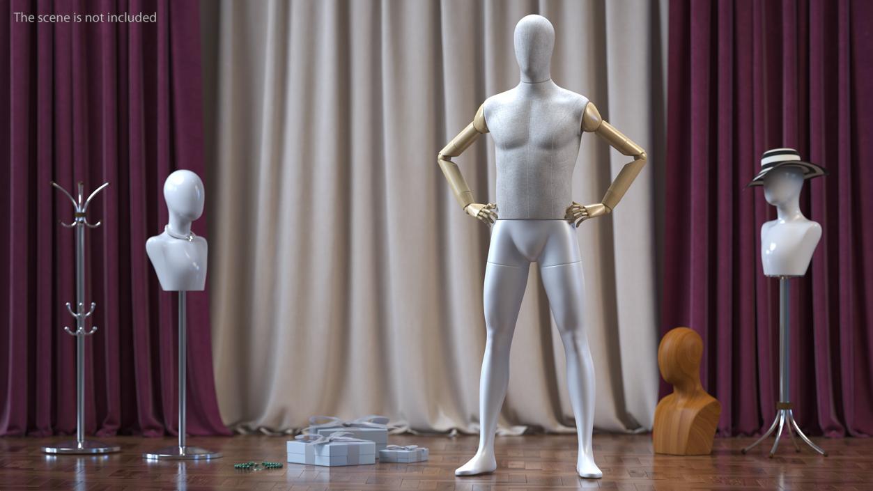 3D model Flexible Manikin Hands On Hips