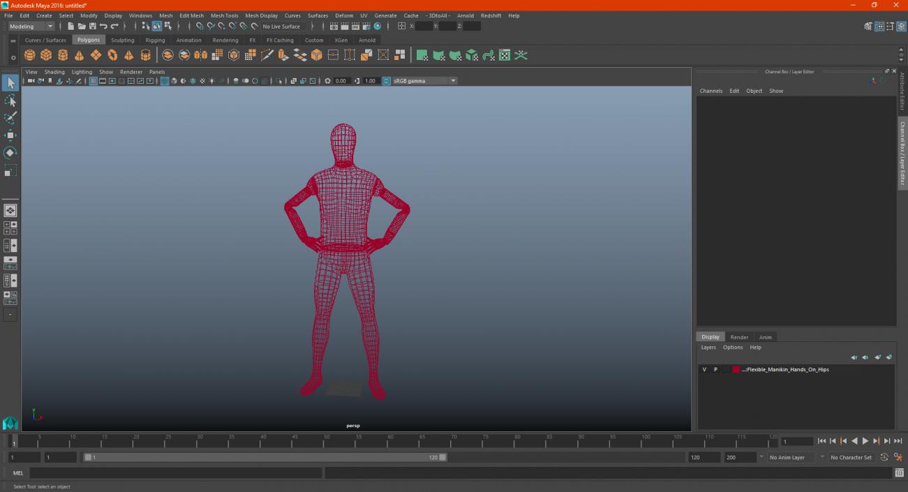 3D model Flexible Manikin Hands On Hips