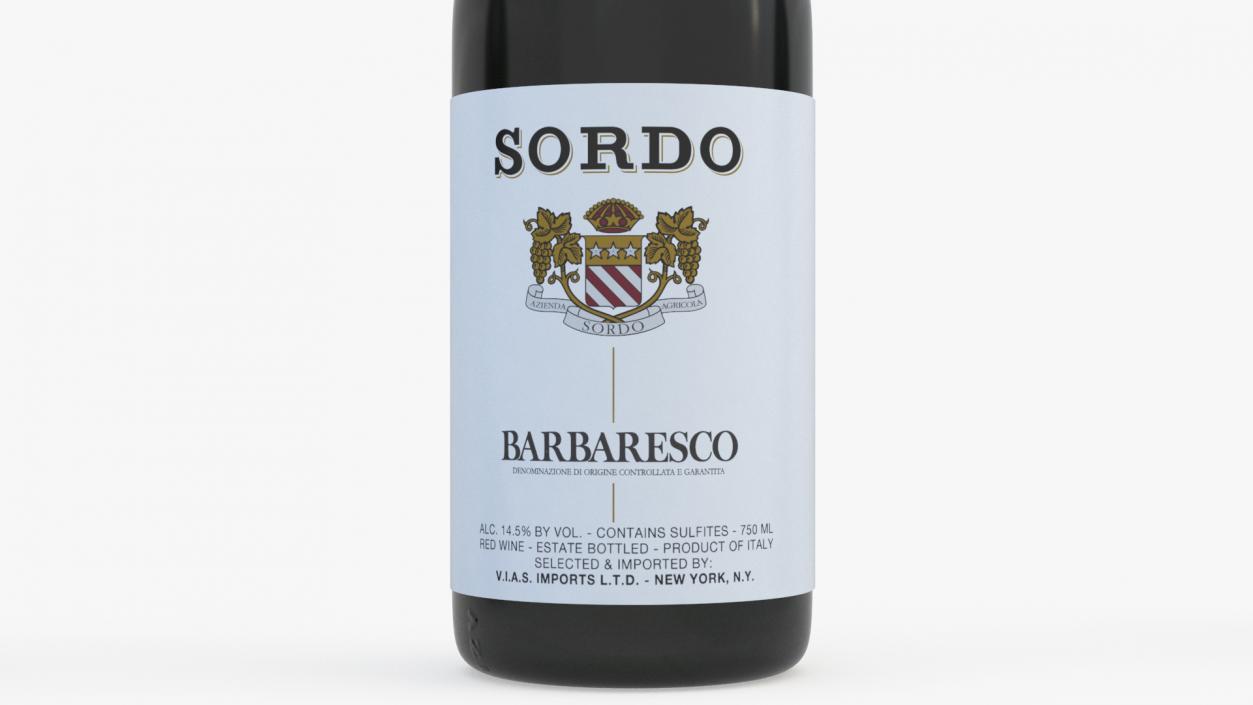 3D Sordo Barbaresco Bottle model