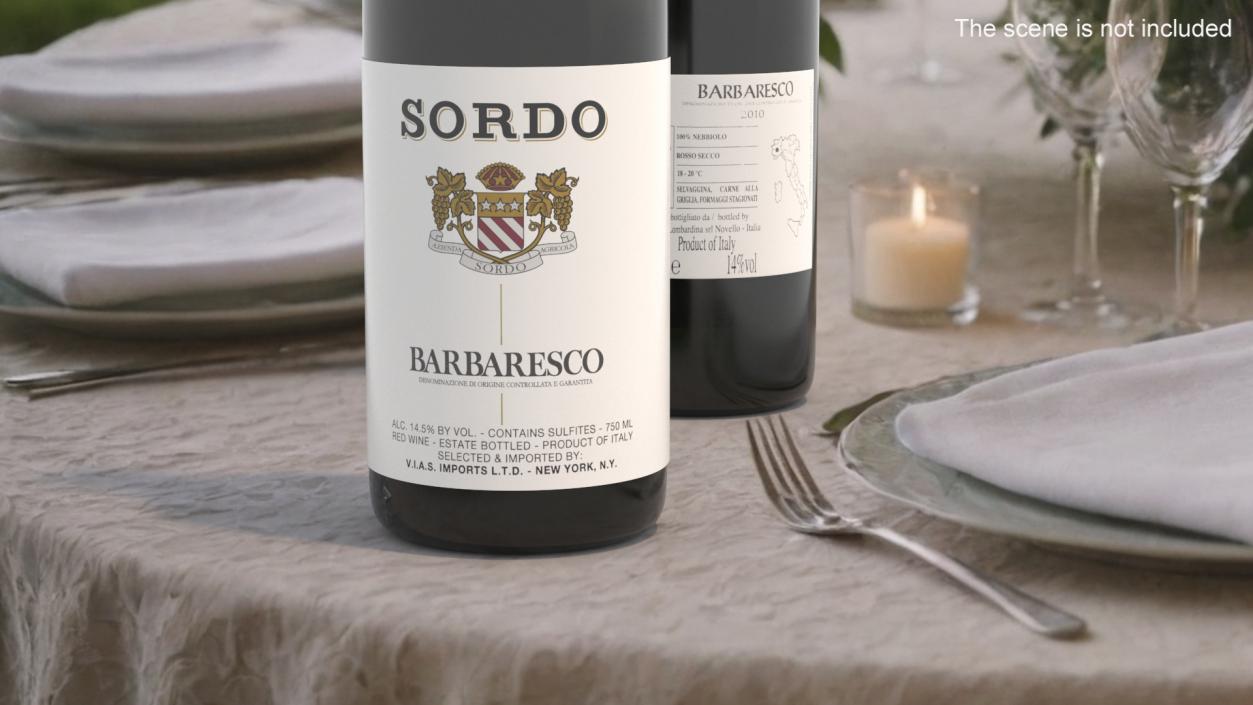 3D Sordo Barbaresco Bottle model