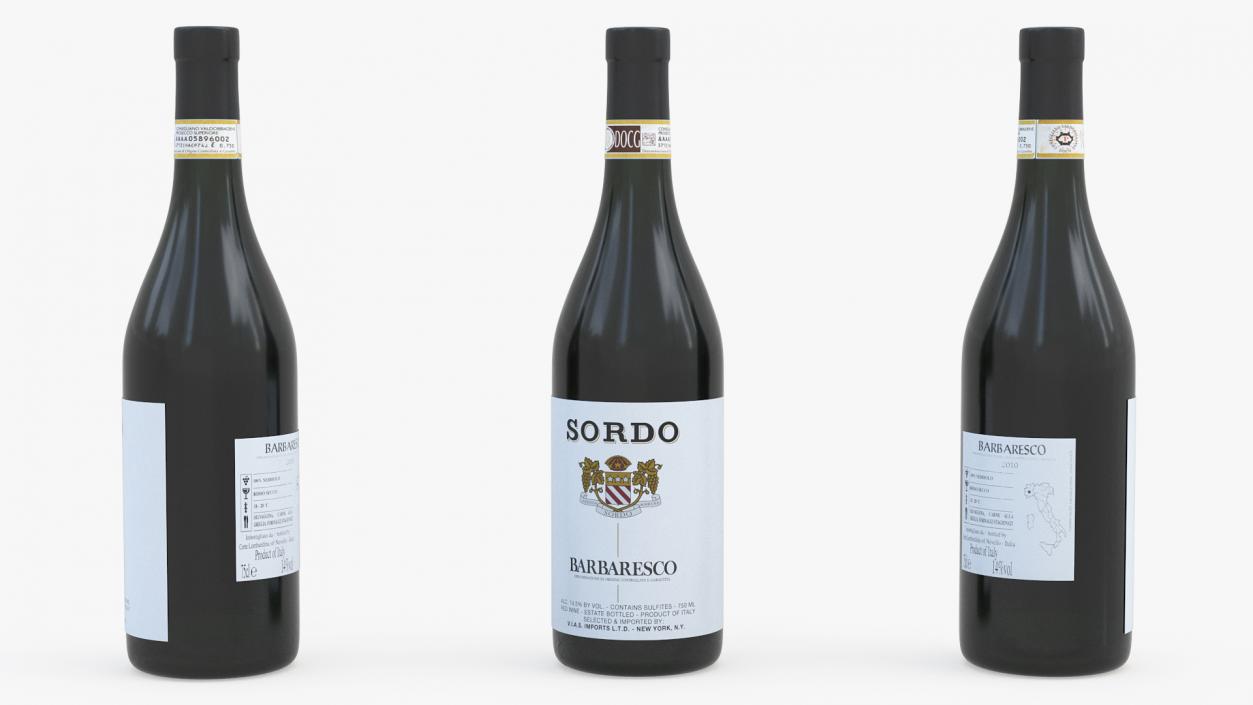 3D Sordo Barbaresco Bottle model