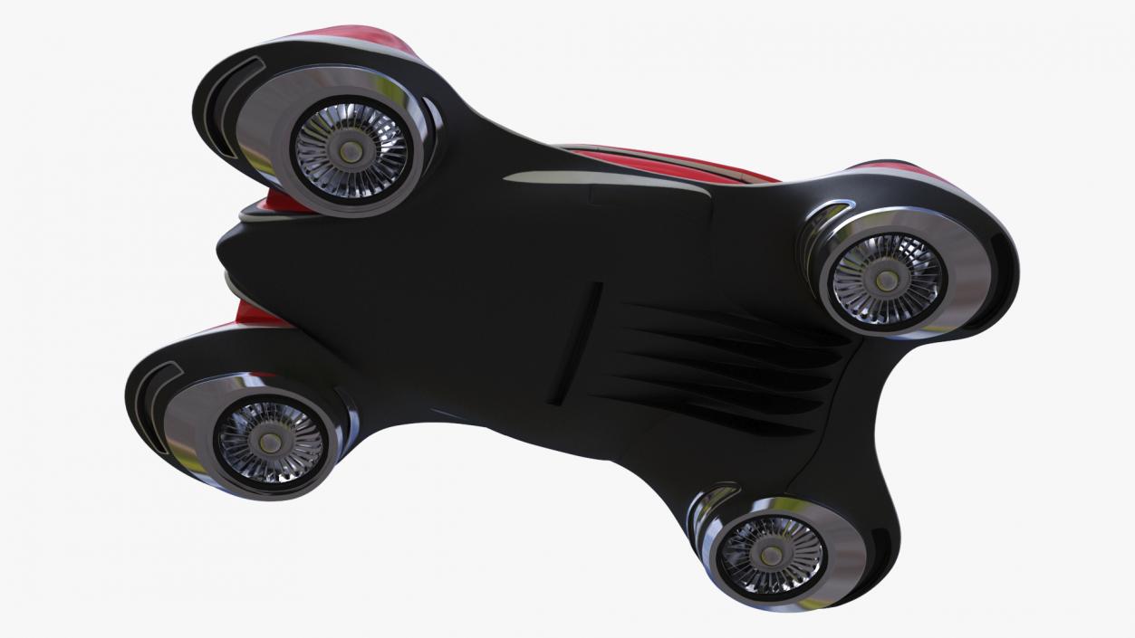 3D Hover Car Concept by Lazzarini Red Rigged 2 model