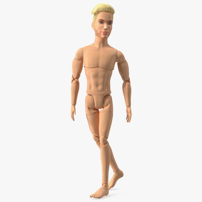 3D Barbie Ken GTD90 Walking Pose Fur model