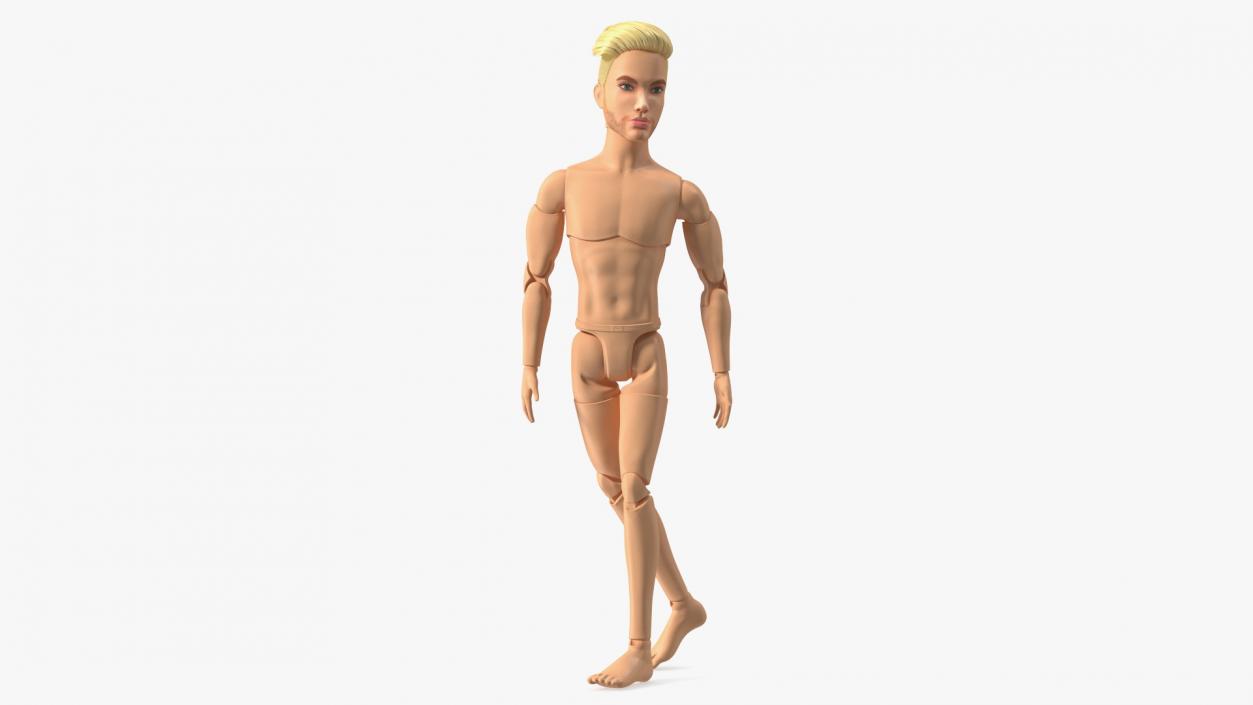 3D Barbie Ken GTD90 Walking Pose Fur model