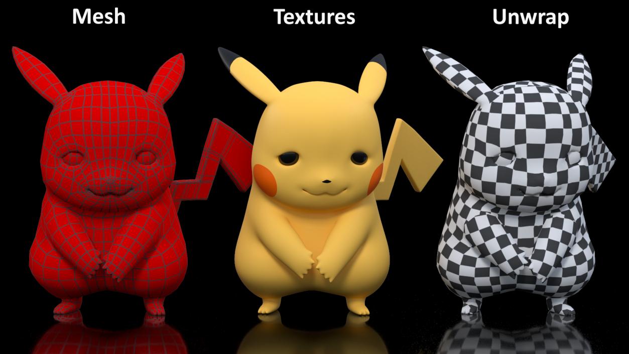 3D Sad Pikachu Character