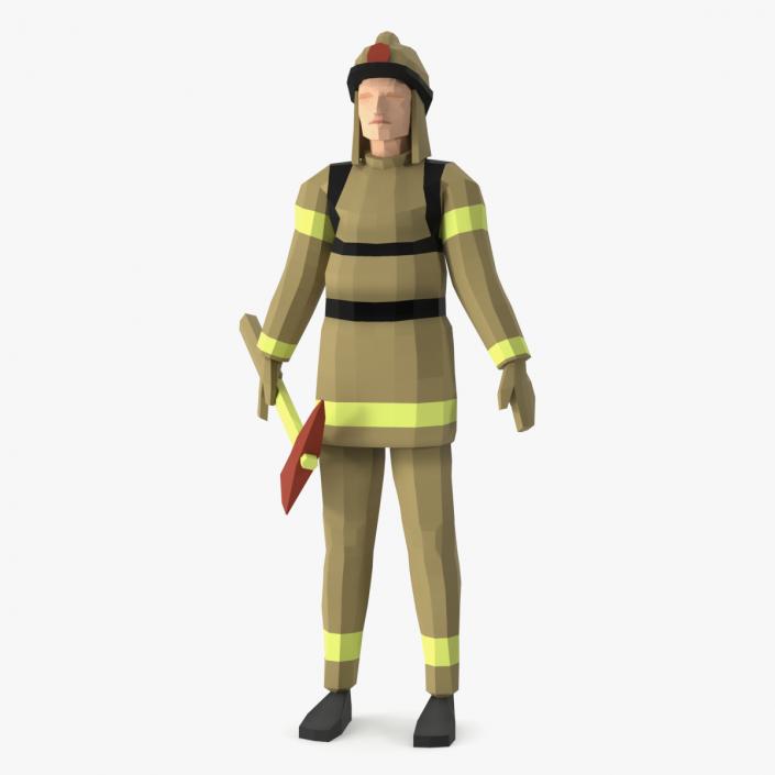 3D model Low Poly Firefighter