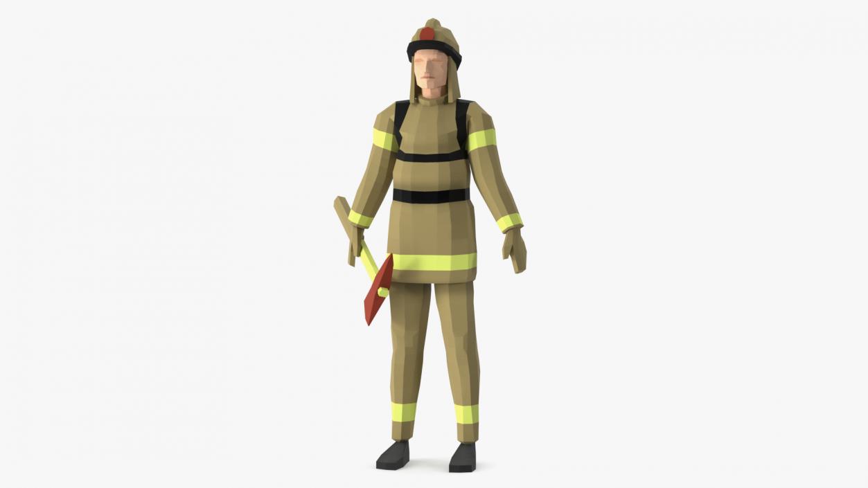 3D model Low Poly Firefighter