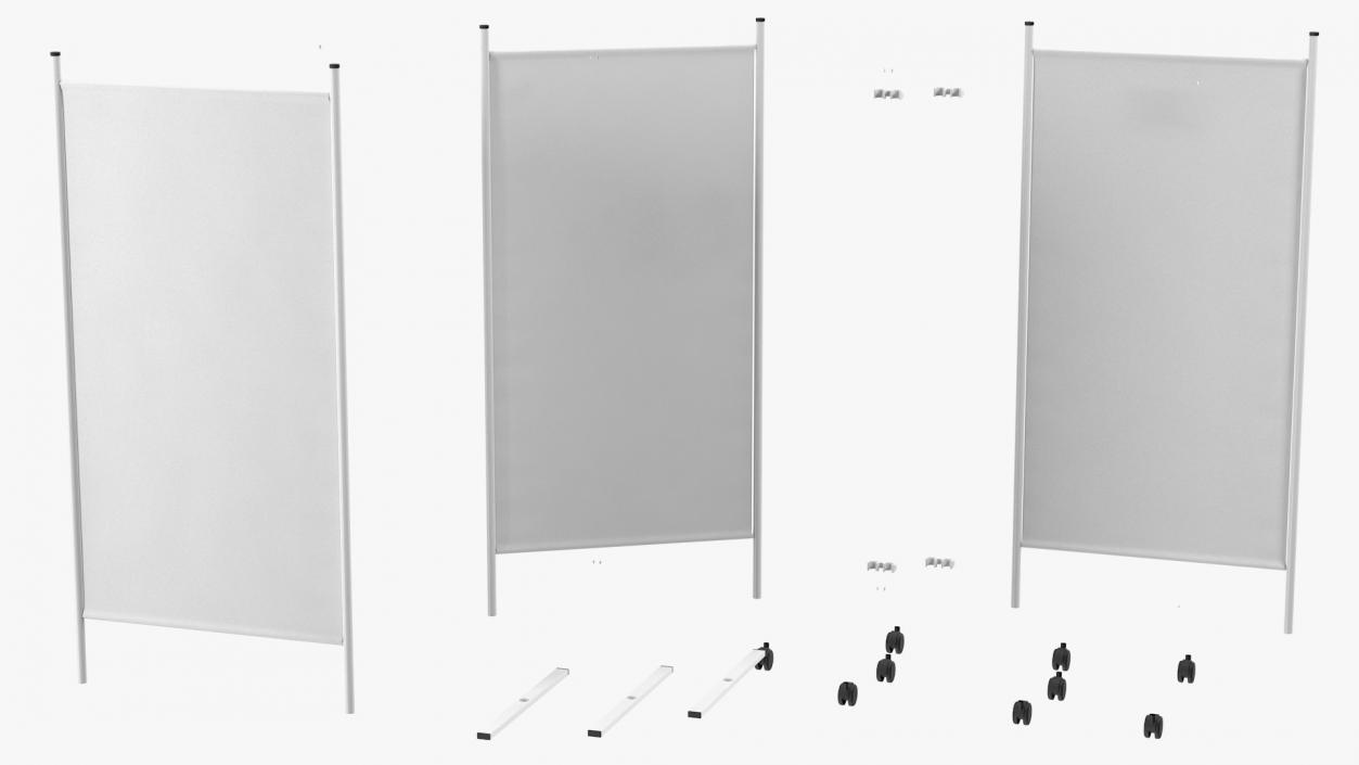 Privacy Screen for Doctors Office White 3D model