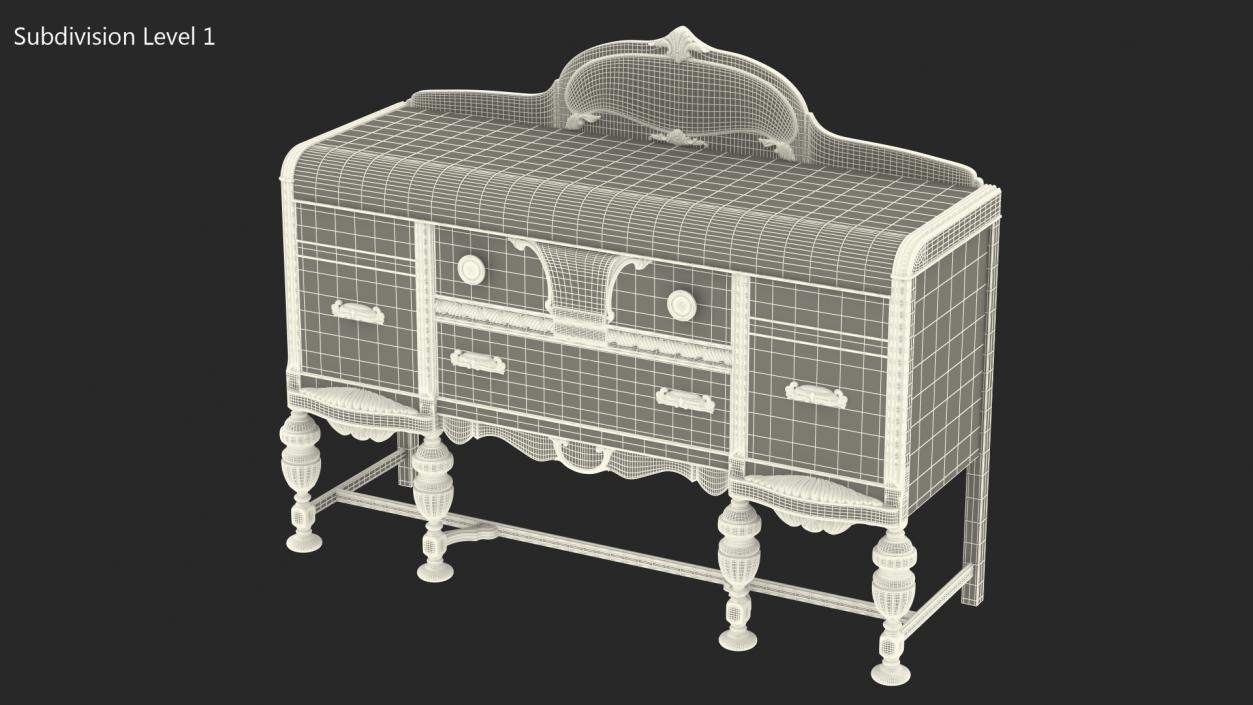 3D Art Deco Sideboard model