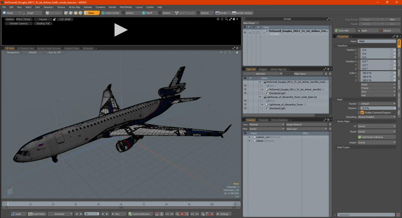 3D model McDonnell Douglas MD11 Tri Jet Airliner FedEx