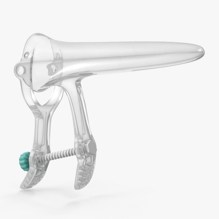 Plastic Vaginal Speculum Closed Green 2 3D model