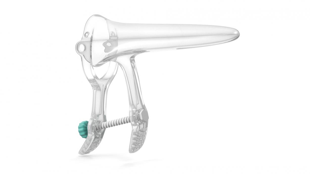 Plastic Vaginal Speculum Closed Green 2 3D model