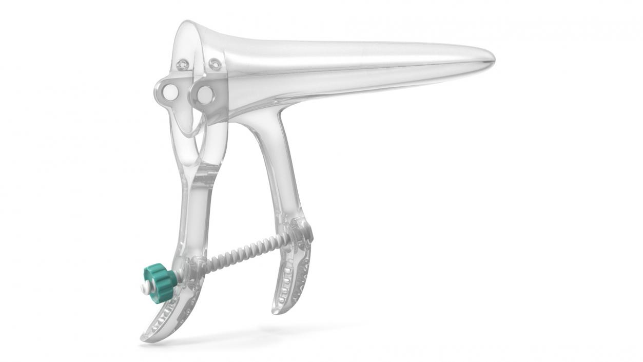 Plastic Vaginal Speculum Closed Green 2 3D model