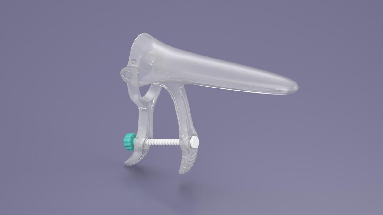 Plastic Vaginal Speculum Closed Green 2 3D model