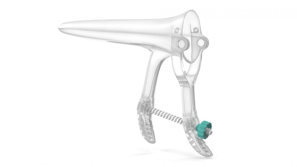 Plastic Vaginal Speculum Closed Green 2 3D model