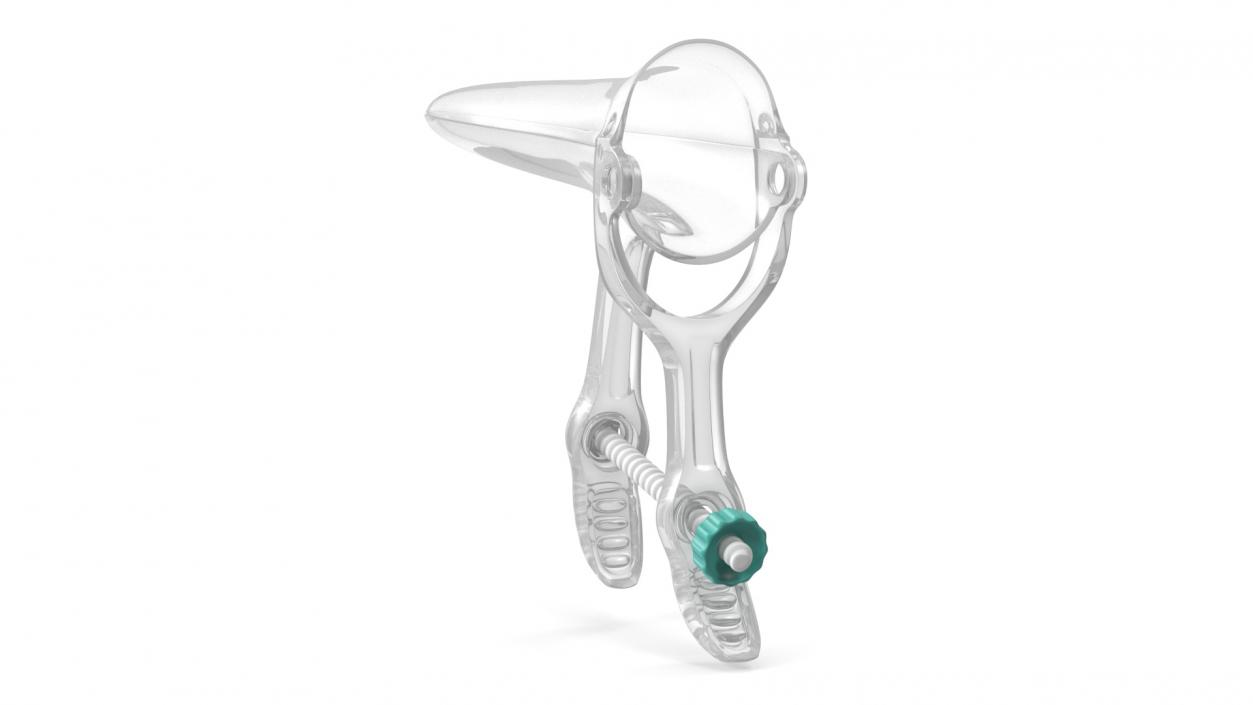 Plastic Vaginal Speculum Closed Green 2 3D model