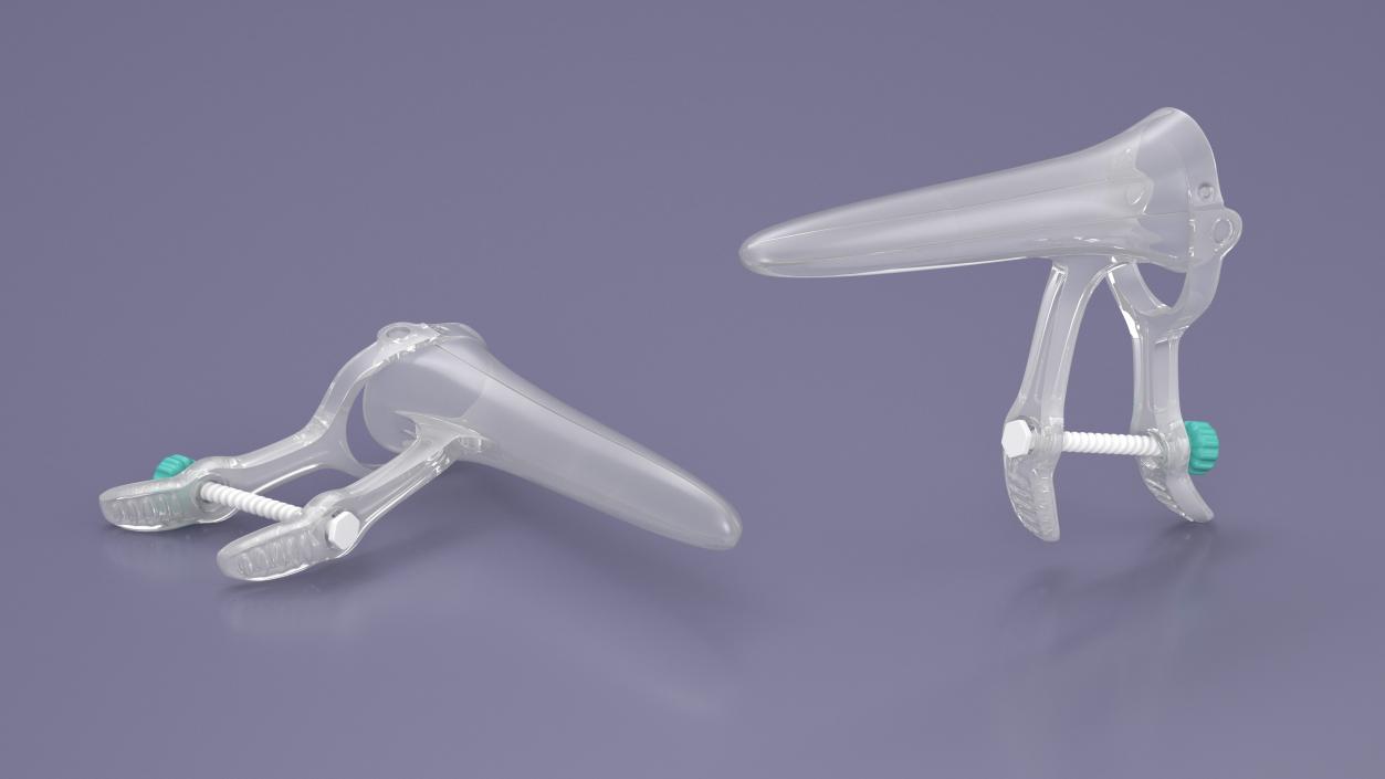 Plastic Vaginal Speculum Closed Green 2 3D model