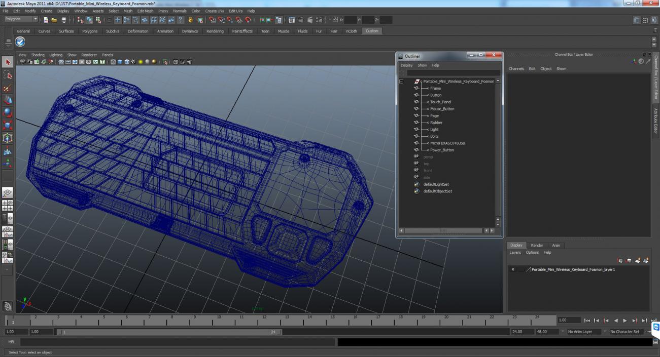 3D Portable Mini Wireless Keyboard Fosmon model