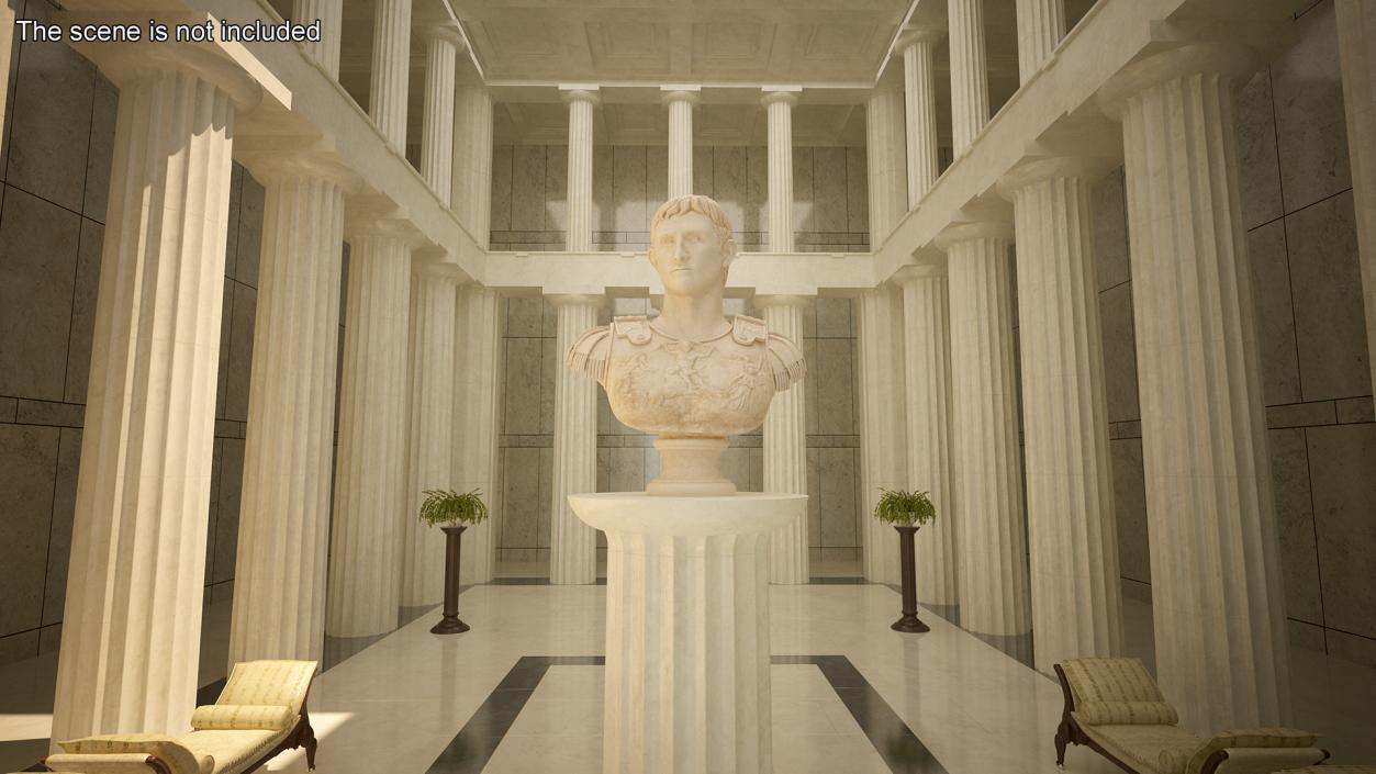 Bust Roman Emperor Caesar Augustus 3D model