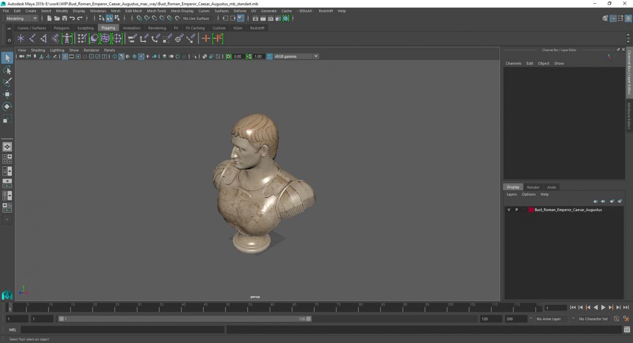 Bust Roman Emperor Caesar Augustus 3D model