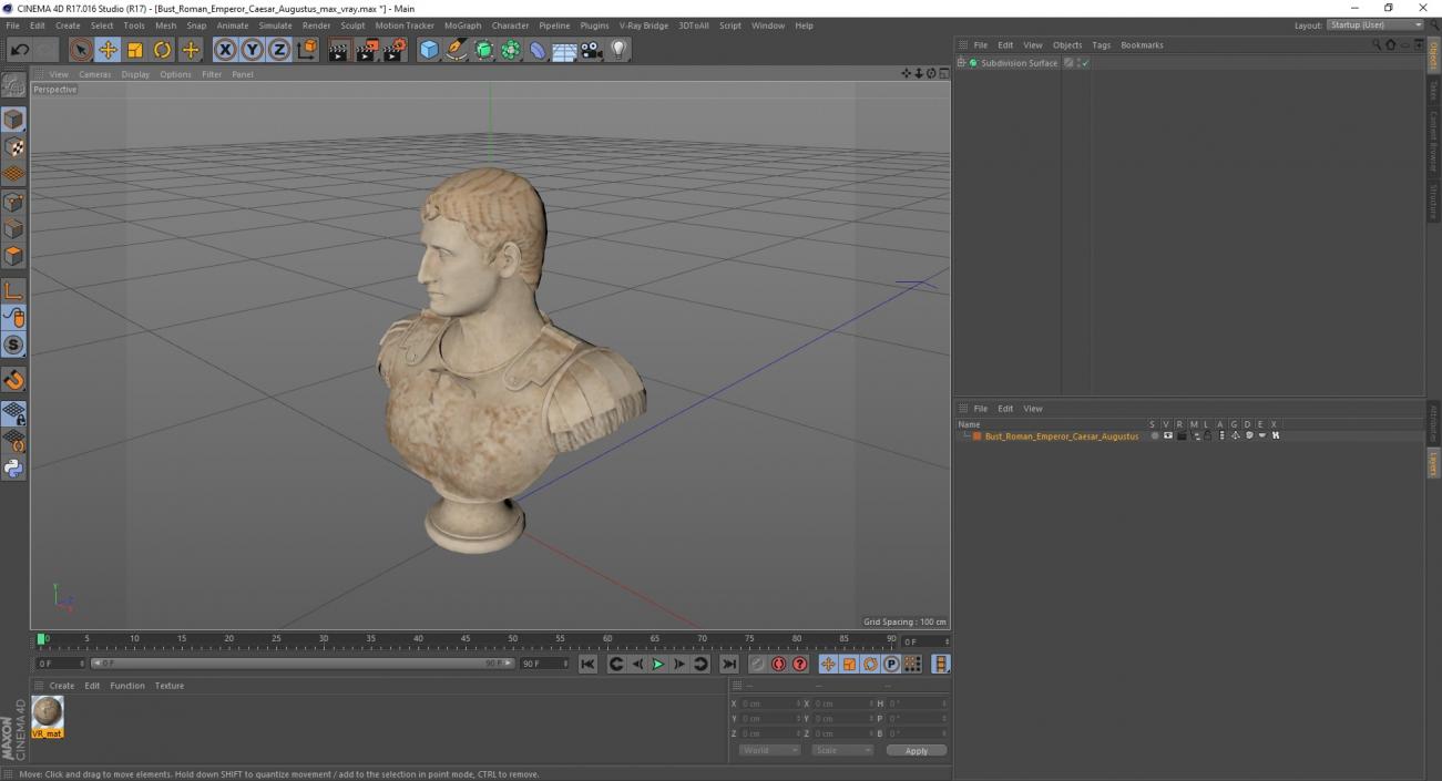 Bust Roman Emperor Caesar Augustus 3D model