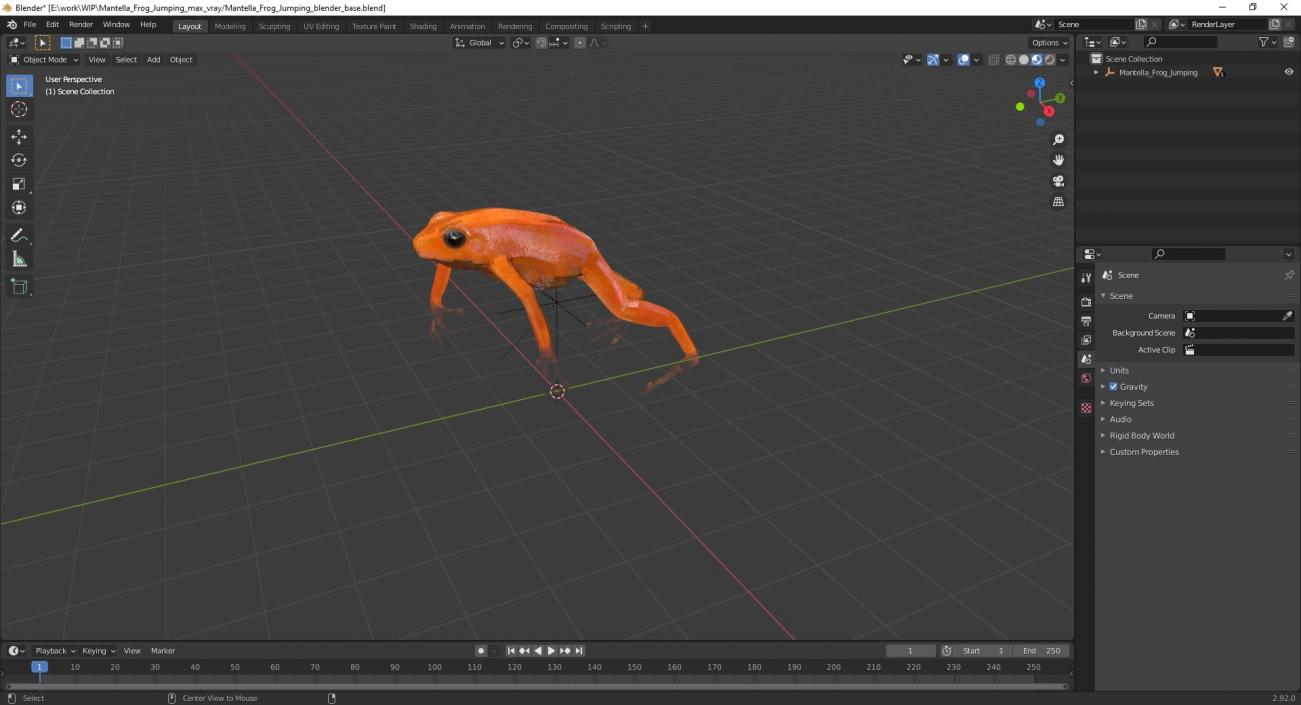 3D Mantella Frog Jumping