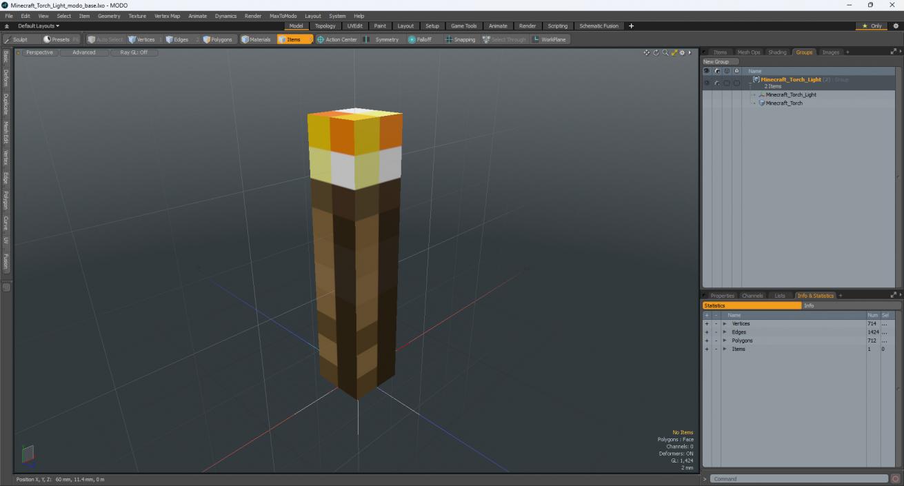 3D Minecraft Torch Light