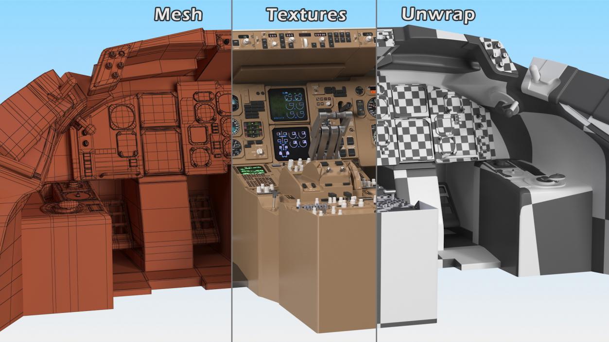 Boeing 757 200 Cockpit 3D