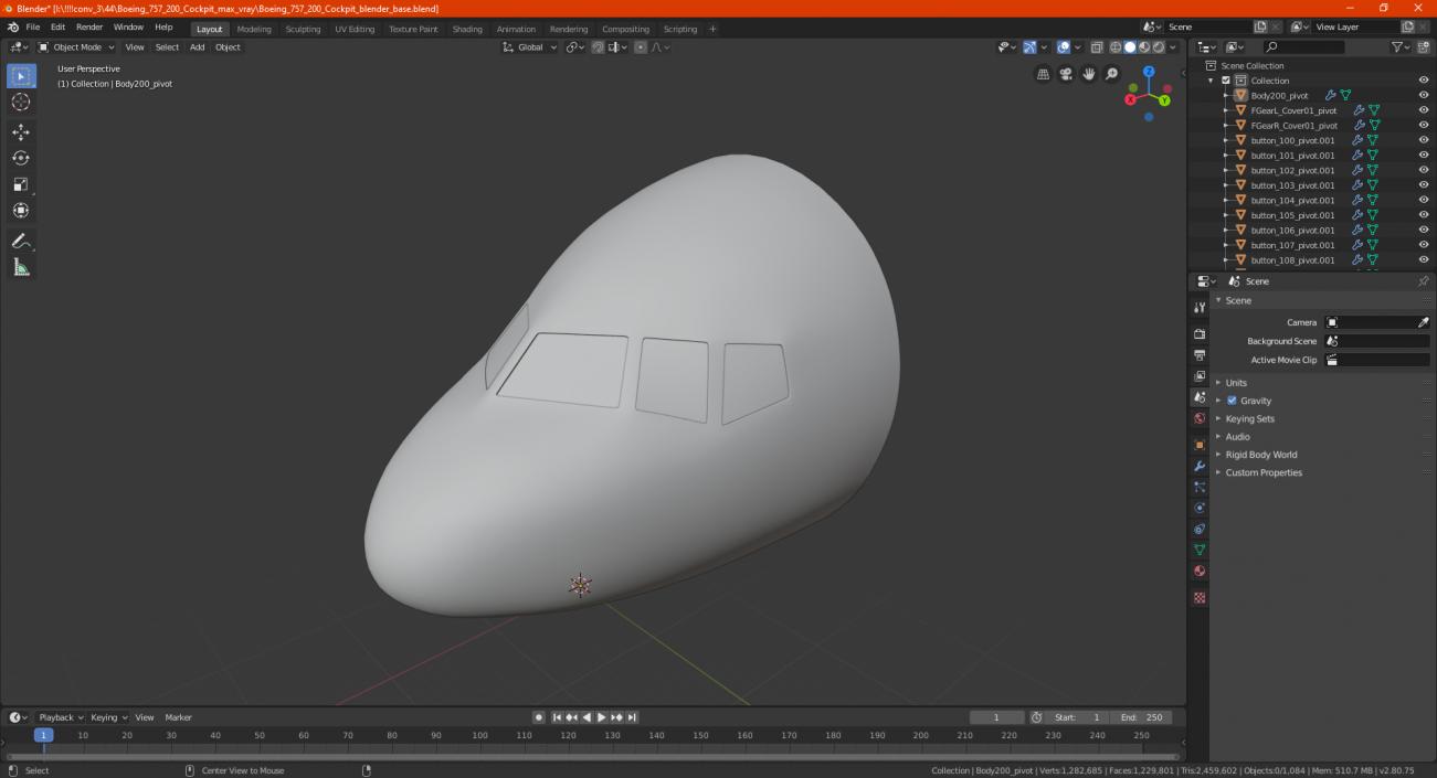 Boeing 757 200 Cockpit 3D