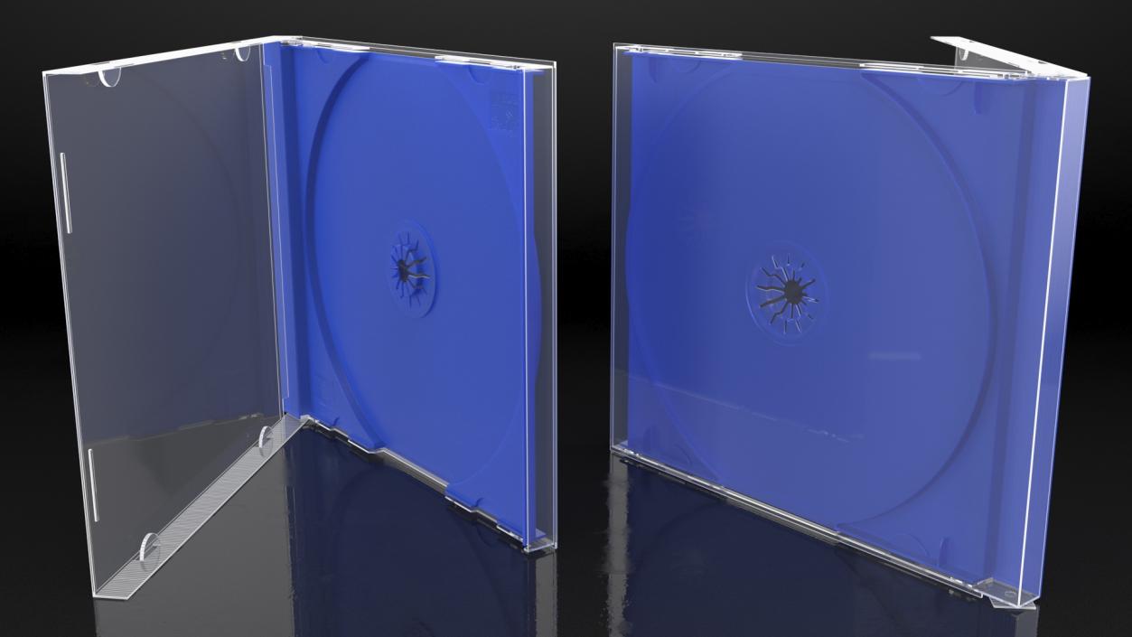 3D Single Clear CD Jewel Case with Blue Tray