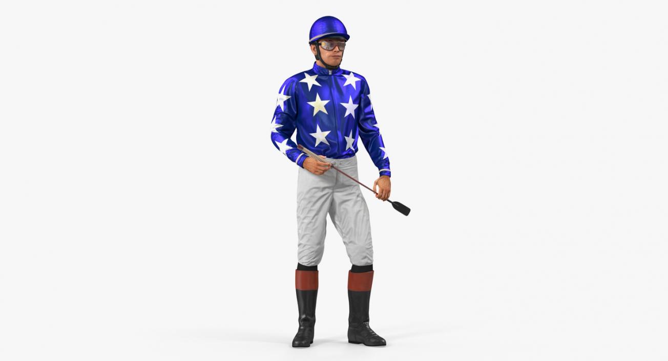 3D Horse Racing Jockey Standing Pose model