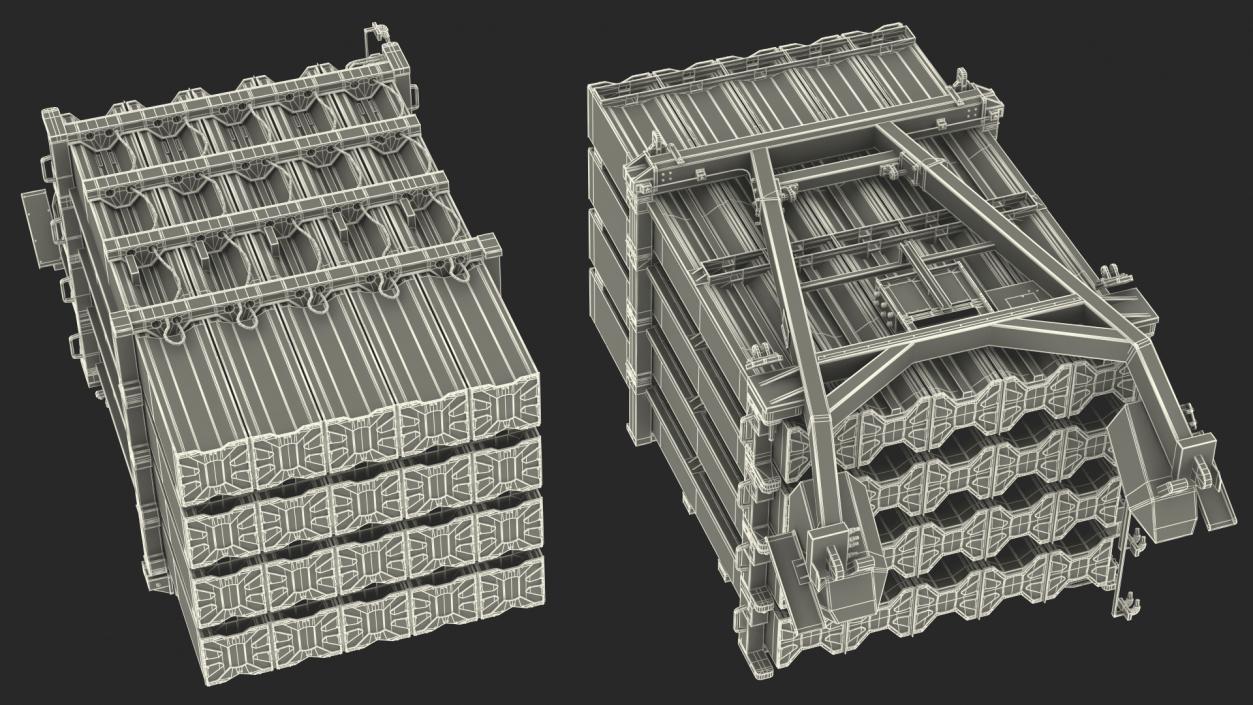 Tamir Interceptor Missile Clusters 3D model