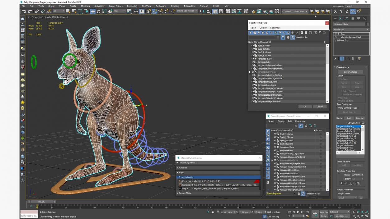 Baby Kangaroo Rigged for Maya 3D model