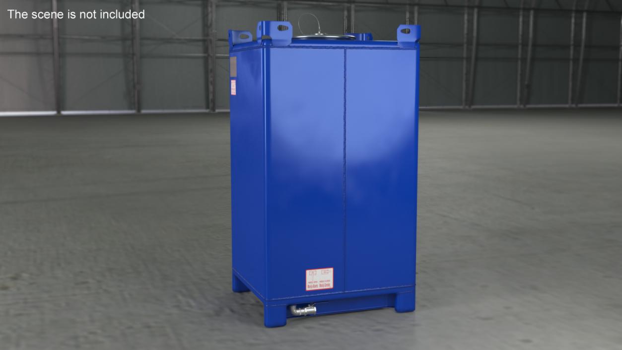 3D Stainless Steel IBC Container Blue 550gal