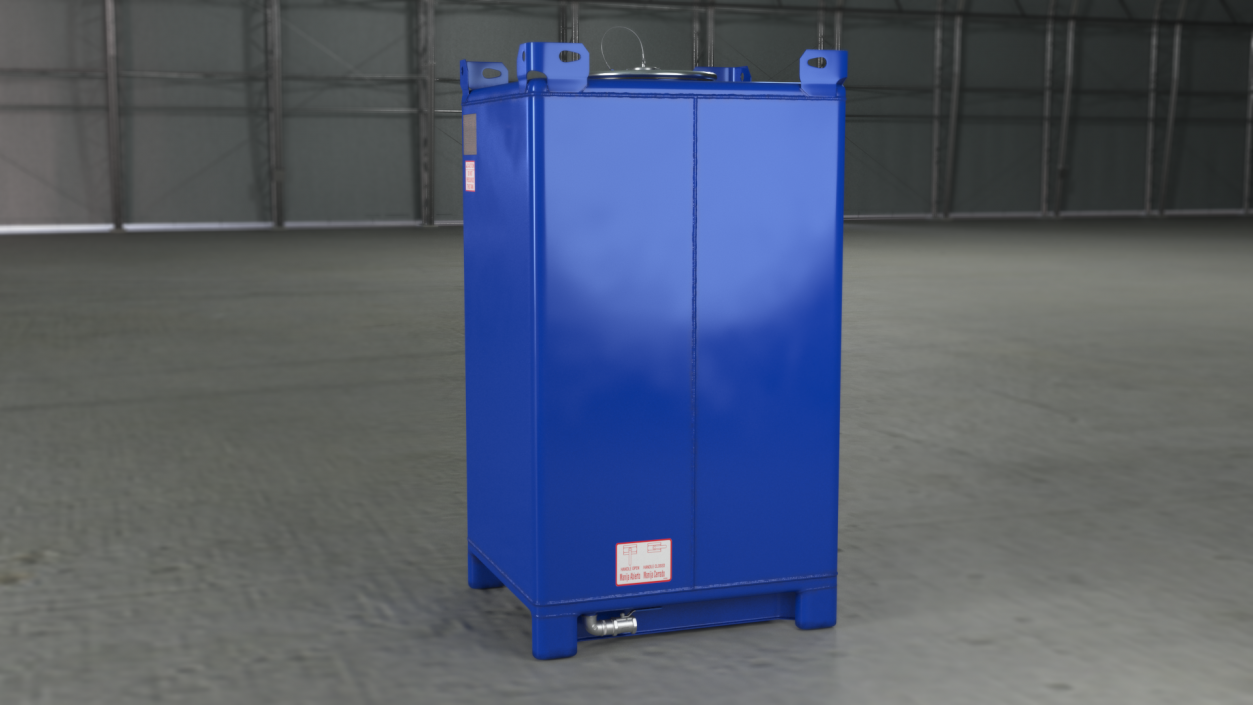 3D Stainless Steel IBC Container Blue 550gal