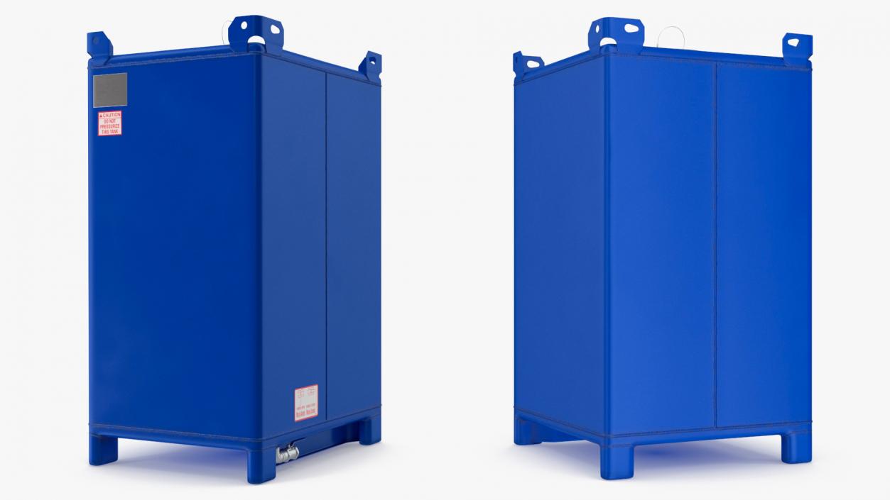 3D Stainless Steel IBC Container Blue 550gal