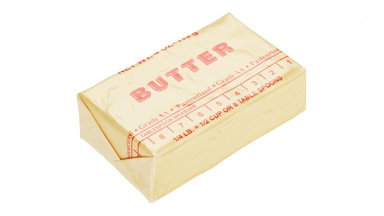 3D Stick of Wrapped Butter model