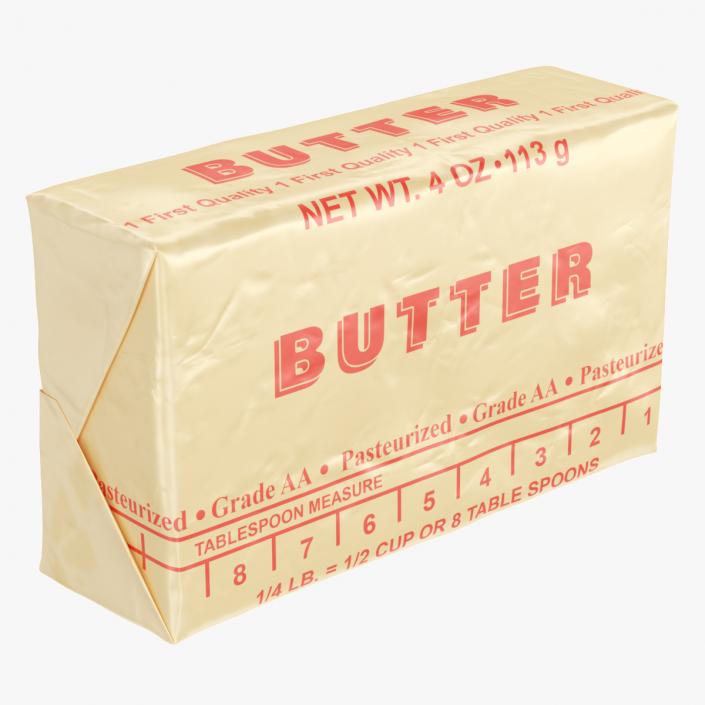 3D Stick of Wrapped Butter model