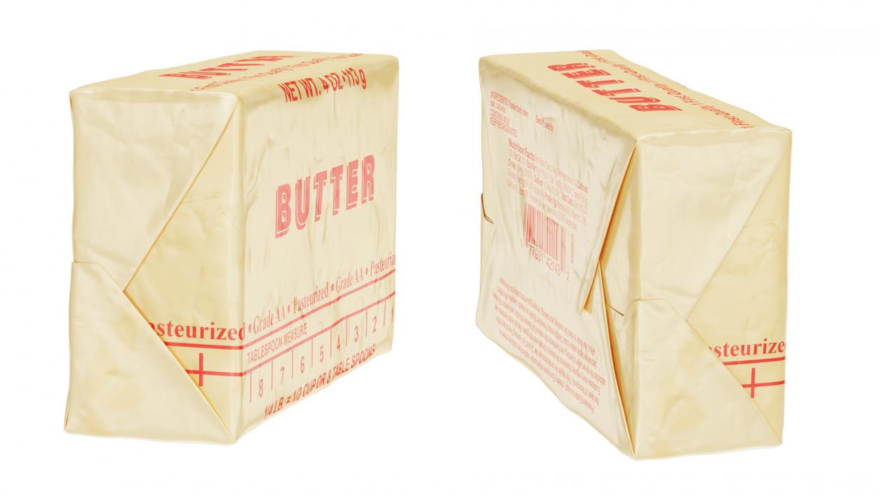 3D Stick of Wrapped Butter model