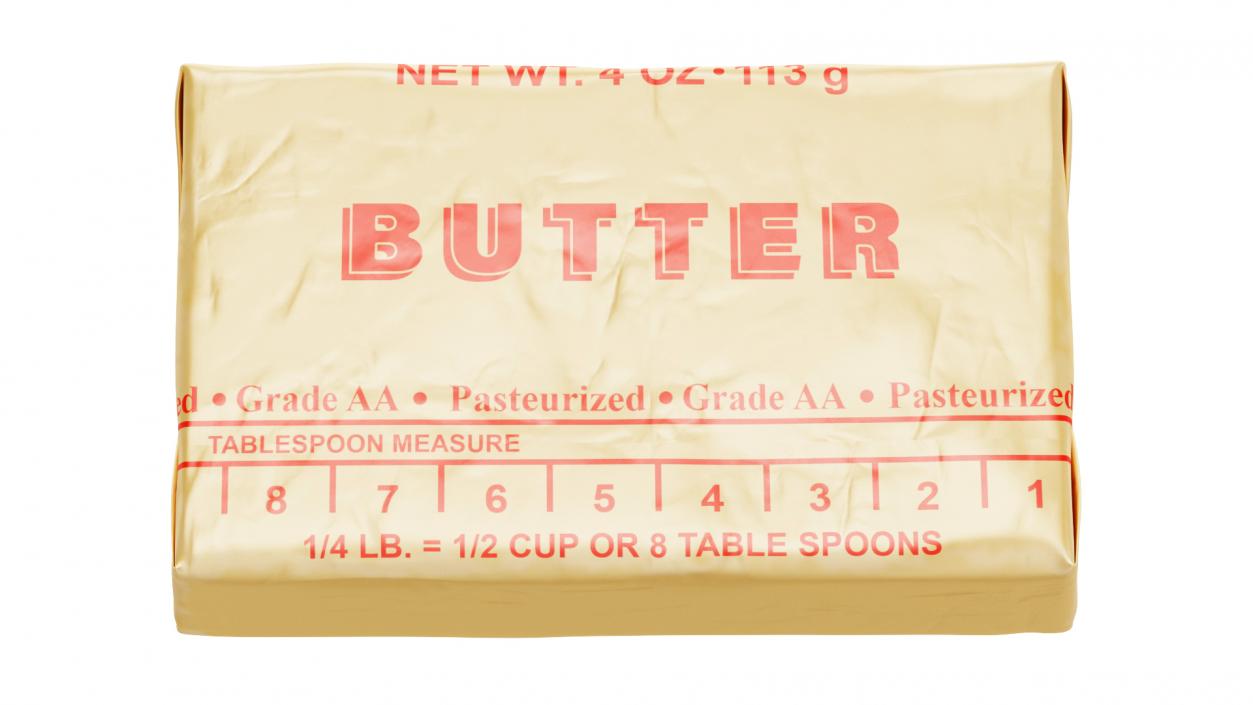 3D Stick of Wrapped Butter model