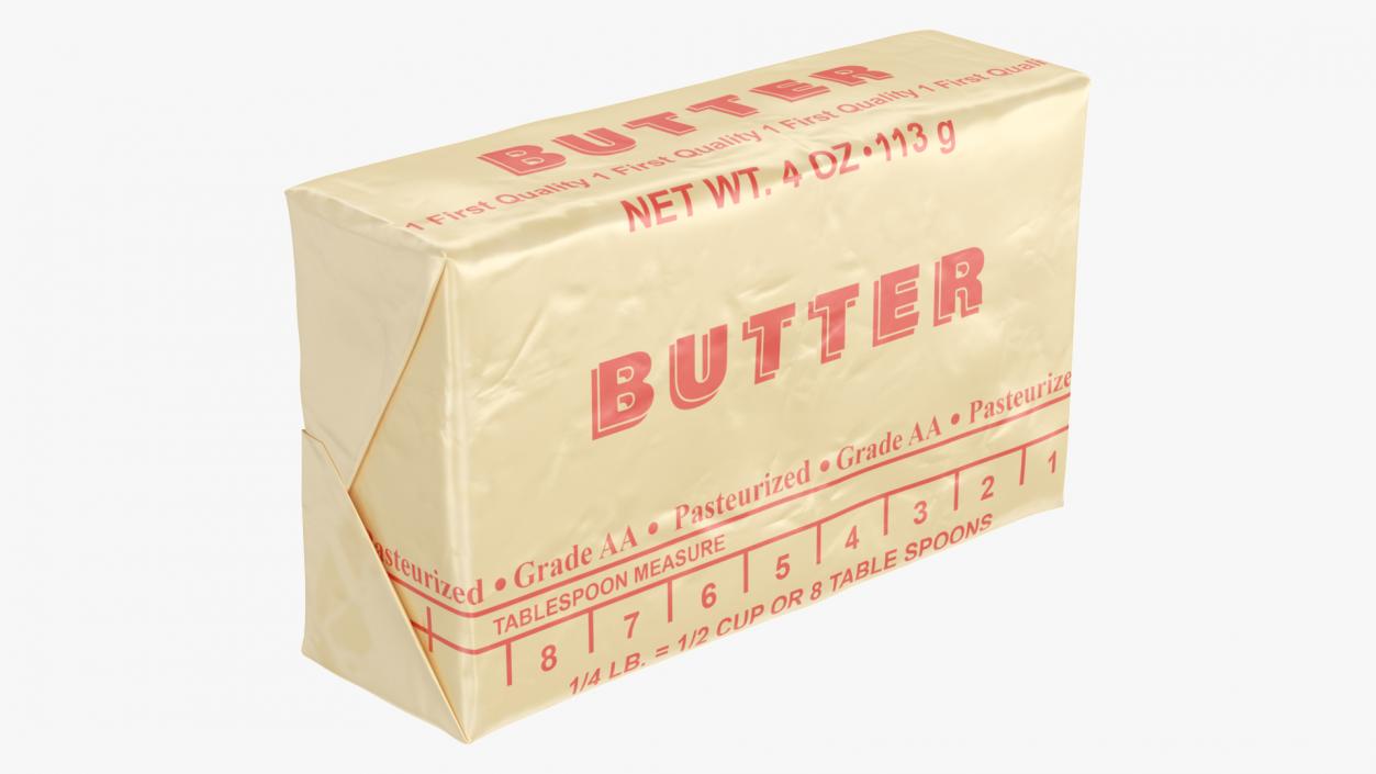 3D Stick of Wrapped Butter model