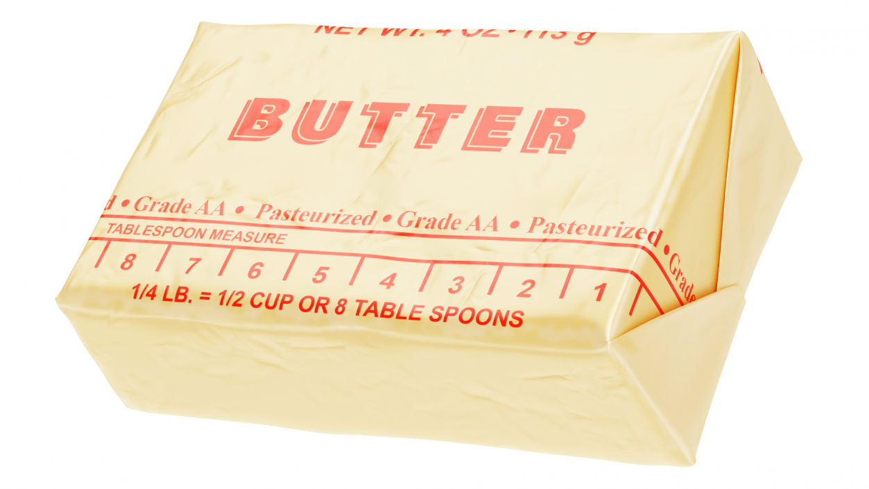 3D Stick of Wrapped Butter model