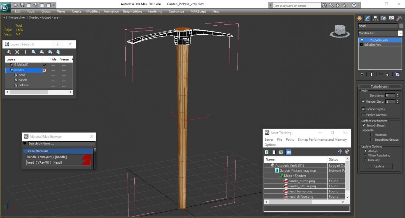 Garden Mattock 3D model