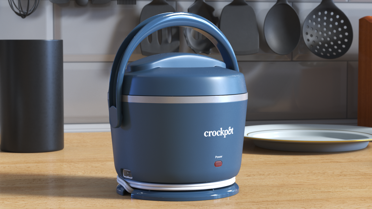 Portable Food Warmer Crockpot Blue 3D model