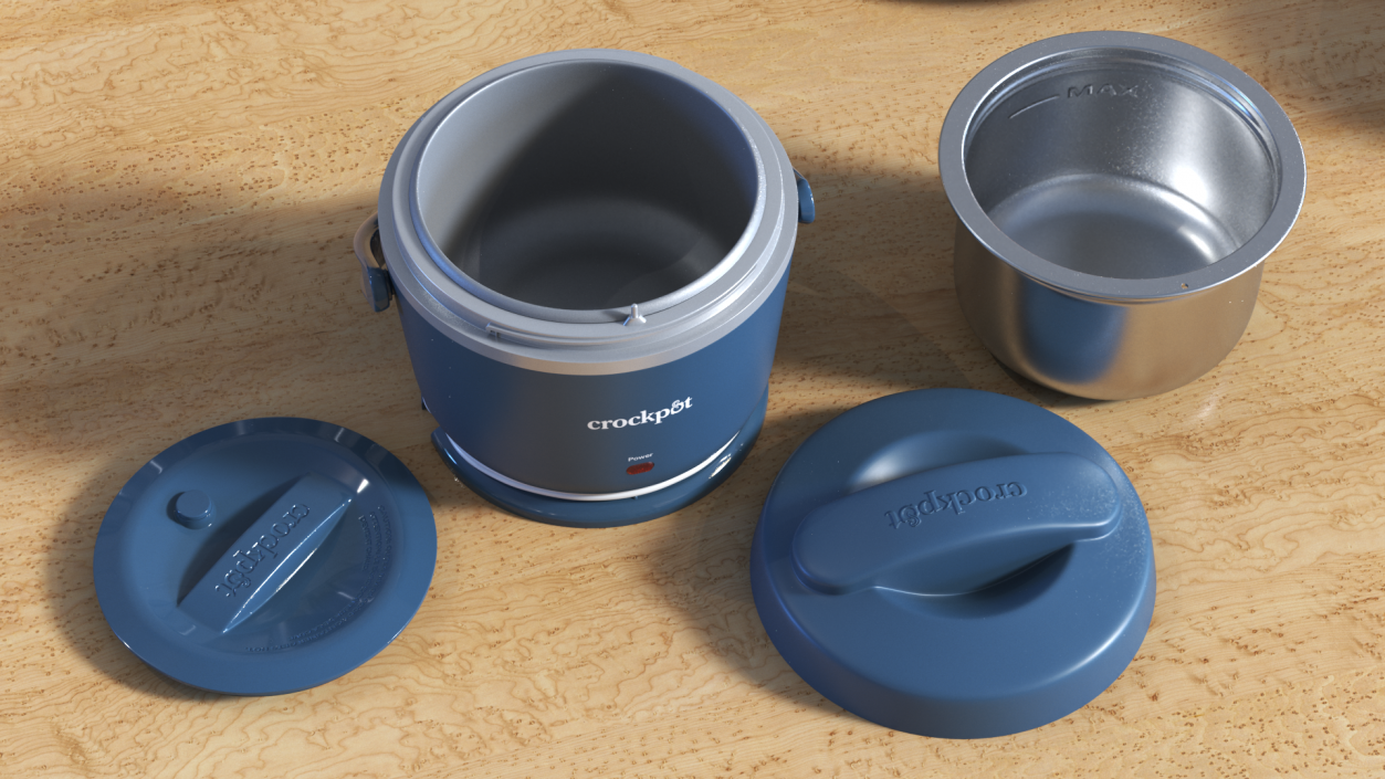 Portable Food Warmer Crockpot Blue 3D model