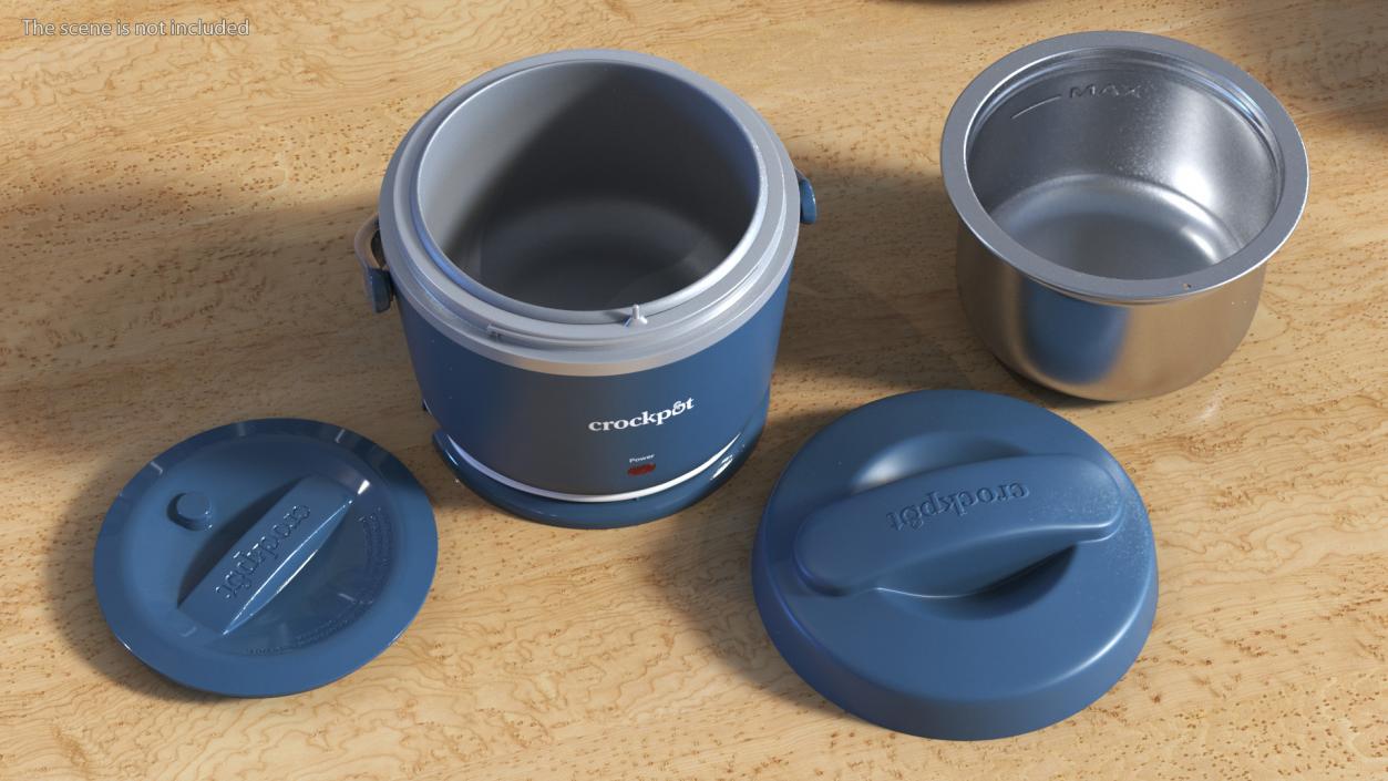 Portable Food Warmer Crockpot Blue 3D model