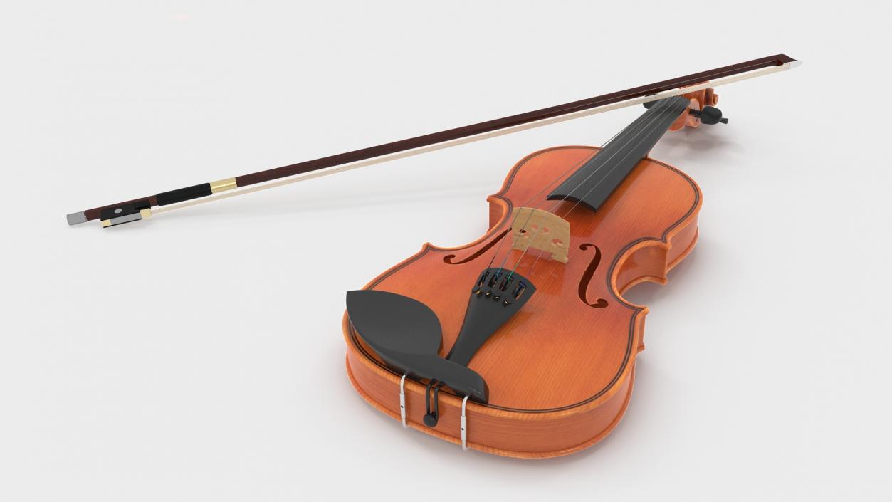 Classic Violin and Bow 3D