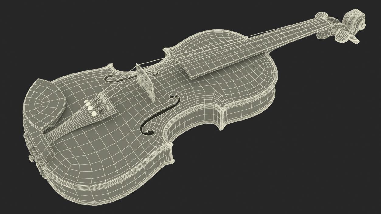 Classic Violin and Bow 3D