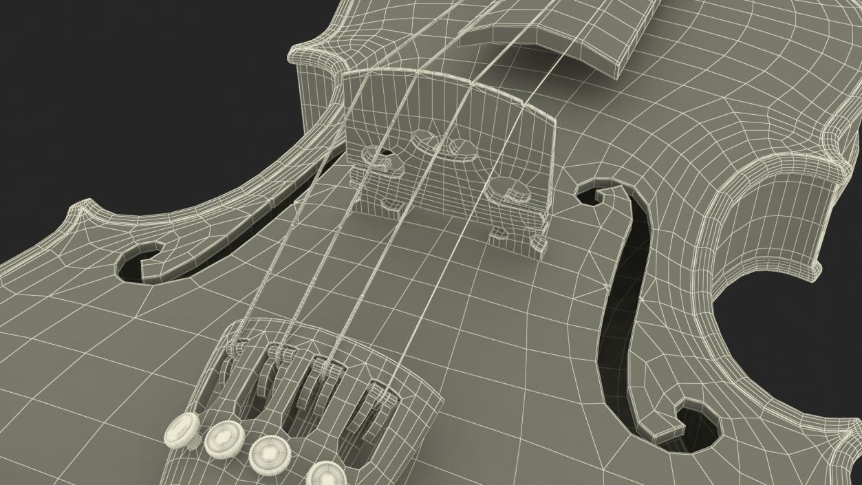 Classic Violin and Bow 3D